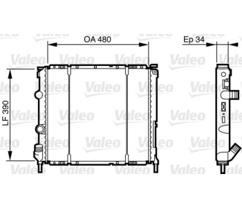 Радиатор, охлаждане на двигателя VALEO 732474 за RENAULT THALIA/SYMBOL I (LB0/1/2_) от 1998 до 2008