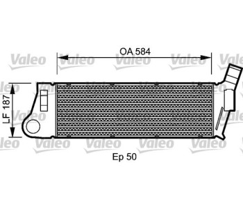 Интеркулер (охладител за въздуха на турбината) VALEO 818727 за RENAULT MEGANE II (BM0/1_, CM0/1_) хечбек от 2001 до 2012