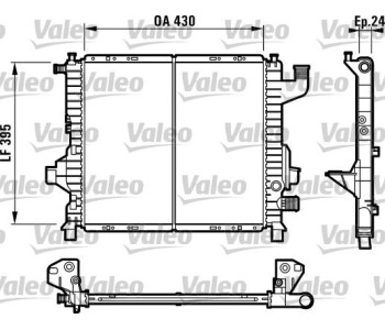 Радиатор, охлаждане на двигателя VALEO 732819 за RENAULT TWINGO I (S06_) товарен от 1998 до 2004