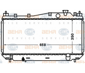 Радиатор, охлаждане на двигателя HELLA 8MK 376 772-401 за SAAB 9-5 (YS3E) комби от 1998 до 2009