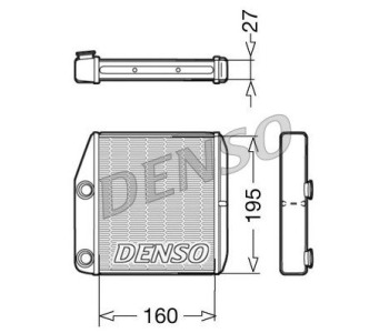 Топлообменник, отопление на вътрешното пространство DENSO DRR25001 за SAAB 9000 хечбек от 1984 до 1998
