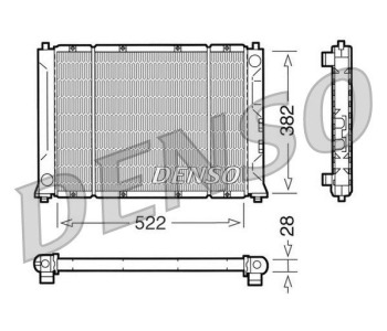 Радиатор, охлаждане на двигателя DENSO DRM26040 за VOLKSWAGEN CADDY II (9U7) пикап от 1996 до 2000