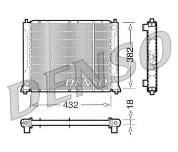 Радиатор, охлаждане на двигателя DENSO DRM26007 за VOLKSWAGEN CADDY II (9K9A) товарен от 1995 до 2004