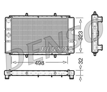 Радиатор, охлаждане на двигателя DENSO DRM26009 за VOLKSWAGEN POLO (6KV2) CLASSIC седан от 1995 до 2002