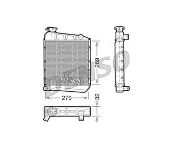 Радиатор, охлаждане на двигателя DENSO DRM27004 за SKODA FABIA I (6Y5) комби от 2000 до 2007
