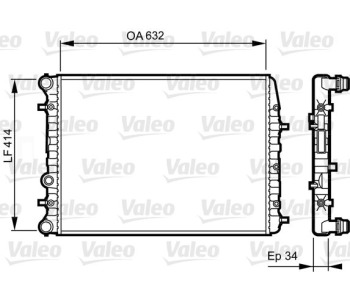 Радиатор, охлаждане на двигателя VALEO 732864 за VOLKSWAGEN POLO (9A4) седан от 2002 до 2009