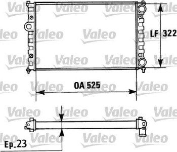 Радиатор, охлаждане на двигателя VALEO 730948 за VOLKSWAGEN CADDY II (9K9A) товарен от 1995 до 2004