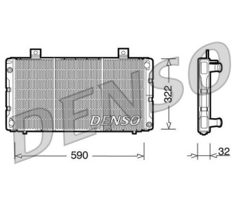 Радиатор, охлаждане на двигателя DENSO DRM32002 за VOLKSWAGEN BORA (1J6) комби от 1999 до 2005