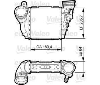 Интеркулер (охладител за въздуха на турбината) VALEO 817557 за VOLKSWAGEN GOLF IV (1J5) комби от 1999 до 2006