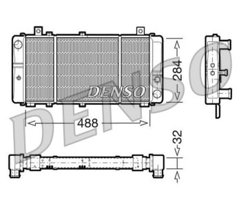 Радиатор, охлаждане на двигателя DENSO DRM32031 за VOLKSWAGEN POLO (86C, 80) хечбек от 1981 до 1994