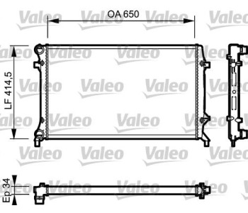 Радиатор, охлаждане на двигателя VALEO 735120 за VOLKSWAGEN TOURAN (1T1, 1T2) от 2003 до 2010