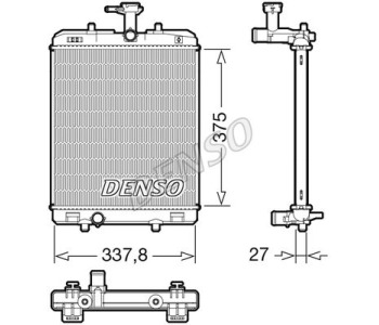 Радиатор, охлаждане на двигателя DENSO DRM99011 за SUZUKI ALTO от 1993 до 1998