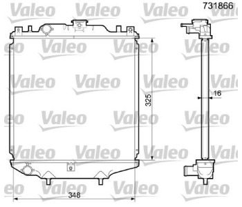 Радиатор, охлаждане на двигателя VALEO 731866 за SUZUKI ALTO (HA12, HA23) от 1997 до 2004