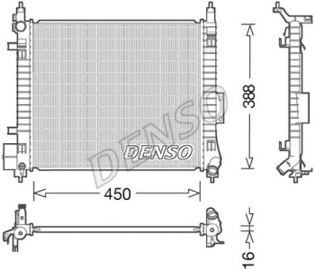 Радиатор, охлаждане на двигателя DENSO DRM47009 за SUZUKI IGNIS (MH) от 2003 до 2008