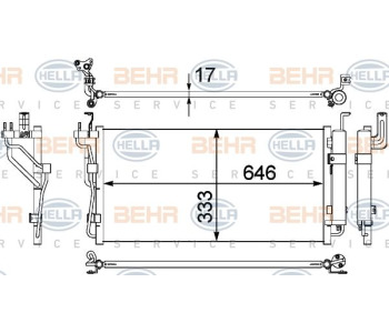 Кондензатор, климатизация HELLA 8FC 351 309-121 за SUZUKI LIANA (ER, RH_) от 2001