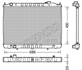 Радиатор, охлаждане на двигателя DENSO DRM47005 за SUZUKI SWIFT II (SF413) кабриолет от 1991 до 1996