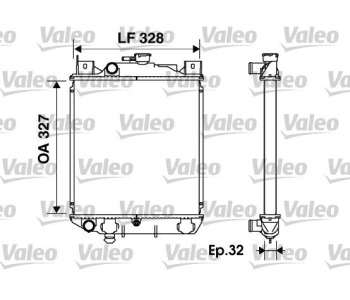 Радиатор, охлаждане на двигателя VALEO 734166 за SUZUKI SWIFT II (AH, AJ) седан от 1989 до 2001