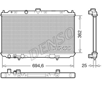 Радиатор, охлаждане на двигателя DENSO DRM47024 за SUZUKI SX4 (EY, GY) от 2006 до 2014