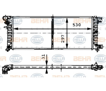 Радиатор, охлаждане на двигателя HELLA 8MK 376 716-421 за SUZUKI VITARA (ET, TA) от 1989 до 1999