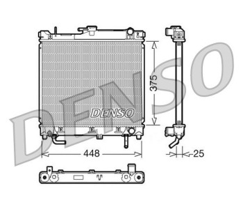 Радиатор, охлаждане на двигателя DENSO DRM47037 за SUZUKI GRAND VITARA I (FT, HT) от 1998 до 2006
