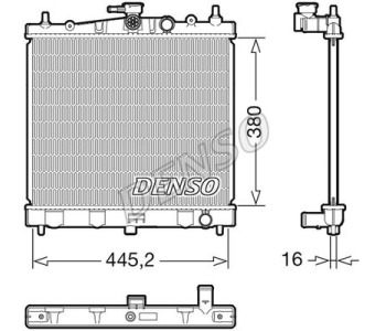 Радиатор, охлаждане на двигателя DENSO DRM47018 за SUZUKI GRAND VITARA II (JT, TE, TD) от 2005