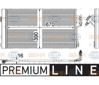 Кондензатор, климатизация HELLA 8FC 351 343-471 за TOYOTA YARIS II (_P9_) от 2005 до 2013