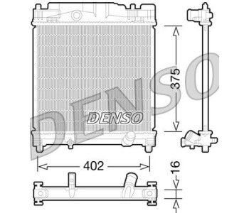 Радиатор, охлаждане на двигателя DENSO DRM50118 за TOYOTA AVENSIS (_T25_) комби от 2003 до 2008