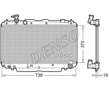 Радиатор, охлаждане на двигателя DENSO DRM50132 за TOYOTA AVENSIS (_T25_) комби от 2003 до 2008
