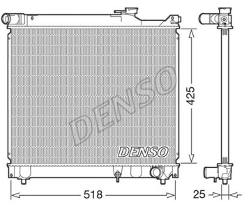 Радиатор, охлаждане на двигателя DENSO DRM50027 за TOYOTA COROLLA (_E12_) хечбек от 2001 до 2007