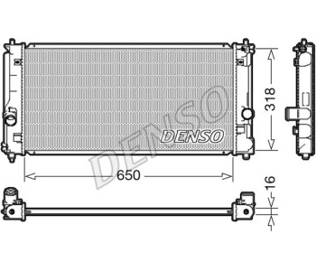 Радиатор, охлаждане на двигателя DENSO DRM50127 за TOYOTA AVENSIS (_T25_) комби от 2003 до 2008