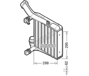 Интеркулер (охладител за въздуха на турбината) DENSO DIT50003 за TOYOTA AVENSIS (_T25_) комби от 2003 до 2008