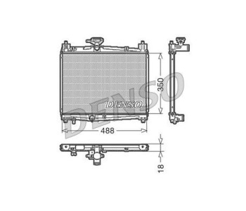 Радиатор, охлаждане на двигателя DENSO DRM50035 за TOYOTA AVENSIS (_T25_) Liftback от 2003 до 2008
