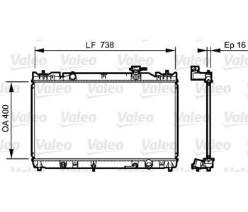 Радиатор, охлаждане на двигателя VALEO 735214 за TOYOTA CAMRY (_V3_) седан от 2001 до 2006