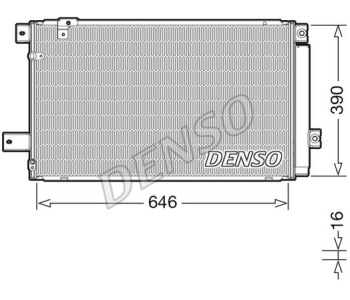 Кондензатор, климатизация DENSO DCN50057 за TOYOTA HILUX VII (_N1_, _N2_, _N3_) пикап от 2004 до 2015