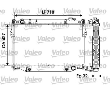 Радиатор, охлаждане на двигателя VALEO 734185 за TOYOTA LAND CRUISER (J80) от 1990 до 1998