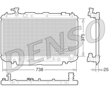 Радиатор, охлаждане на двигателя DENSO DRM50101 за TOYOTA YARIS I (_P1_) от 1999 до 2005