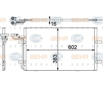 Кондензатор, климатизация HELLA 8FC 351 304-221 за TOYOTA YARIS VERSO от 1999 до 2005