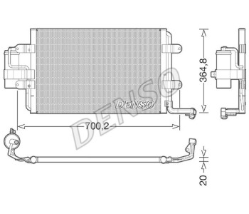 Кондензатор, климатизация DENSO DCN32025 за VOLKSWAGEN BEETLE (1Y7) кабриолет от 2002 до 2010