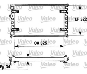 Радиатор, охлаждане на двигателя VALEO 730947 за VOLKSWAGEN CADDY II (9K9A) товарен от 1995 до 2004