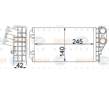 Топлообменник, отопление на вътрешното пространство HELLA 8FH 351 313-341 за VOLKSWAGEN POLO (86C, 80) купе от 1991 до 1994