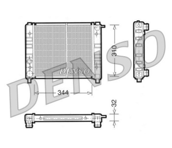 Радиатор, охлаждане на двигателя DENSO DRM32021 за VOLKSWAGEN PASSAT B2 (32B) хечбек от 1979 до 1989