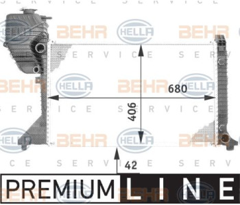 Интеркулер (охладител за въздуха на турбината) HELLA 8ML 376 723-511 за VOLKSWAGEN MULTIVAN V (7HM, 7HN, 7HF, 7EF, 7EM, 7EN) от 2003 до 2015