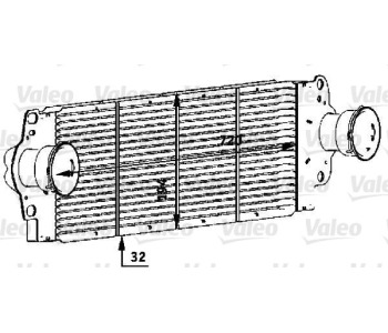 Интеркулер (охладител за въздуха на турбината) VALEO 818272 за VOLKSWAGEN TRANSPORTER V (7HA, 7HH, 7EA, 7EH) товарен от 2003 до 2015