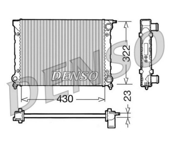 Радиатор, охлаждане на двигателя DENSO DRM32039 за VOLKSWAGEN MULTIVAN V (7HM, 7HN, 7HF, 7EF, 7EM, 7EN) от 2003 до 2015
