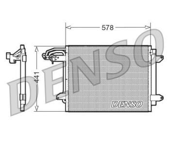 Кондензатор, климатизация DENSO DCN32063 за VOLKSWAGEN TRANSPORTER V (7HA, 7HH, 7EA, 7EH) товарен от 2003 до 2015