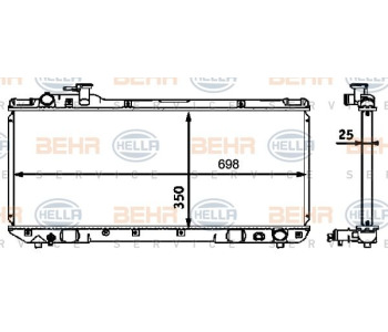 Радиатор, охлаждане на двигателя HELLA 8MK 376 719-161 за VOLKSWAGEN MULTIVAN V (7HM, 7HN, 7HF, 7EF, 7EM, 7EN) от 2003 до 2015