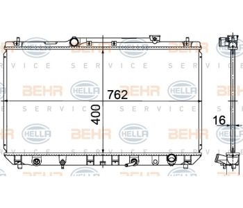 Радиатор, охлаждане на двигателя HELLA 8MK 376 719-171 за VOLKSWAGEN TRANSPORTER V (7JD, 7JE, 7JL, 7JY) платформа от 2003 до 2015