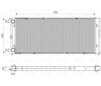 Радиатор, охлаждане на двигателя VALEO 730485 за VOLKSWAGEN PASSAT B2 (32B) седан от 1984 до 1989