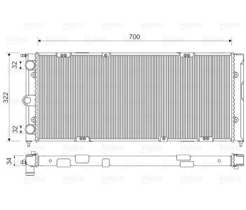 Радиатор, охлаждане на двигателя VALEO 883821 за VOLKSWAGEN PASSAT B2 (32B) хечбек от 1979 до 1989
