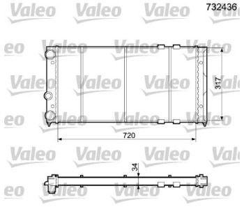 Радиатор, охлаждане на двигателя VALEO 732436 за VOLKSWAGEN PASSAT B3/B4 (3A5, 35I) комби от 1988 до 1997